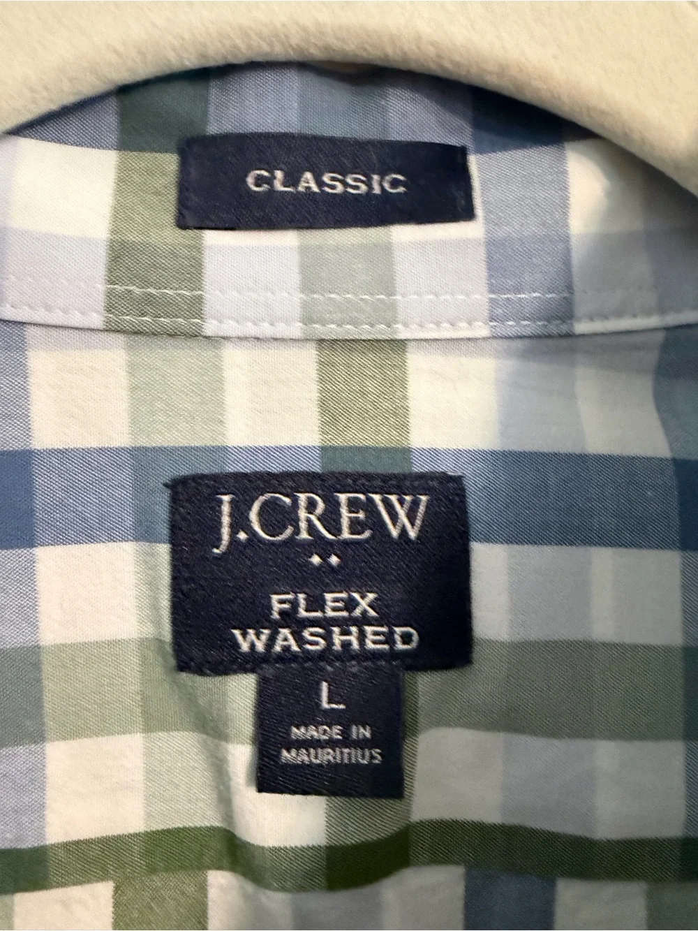 J. Crew Button-Down Plaid Shirt in Green and Blue